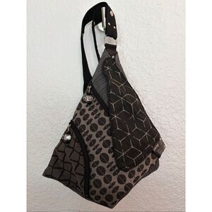 Carogi Multi Functional Bag, Backpack, Crossbody Bag in Abstract Gray, Black